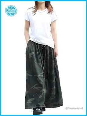 Extra Wide Leg Elastic Waist Denim Pants with Pockets Loose Casual Plus Size